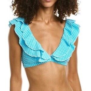 Lilly Pulitzer Blue Gingham Bikini Top